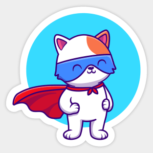 Cute Cat SuperHero Sticker